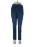 Express Solid Blue Jeans Size L - photo 1