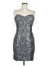 Arden B. 100% Polyester Metallic Silver Cocktail Dress Size M - photo 1