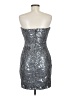 Arden B. 100% Polyester Metallic Silver Cocktail Dress Size M - photo 2