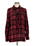 CAbi 100% Rayon Plaid Red Long Sleeve Button-Down Shirt Size L - photo 1