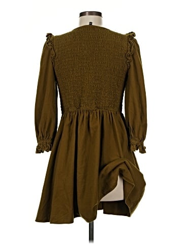 Madewell Flannel Lucie V-Neck Smocked Mini Dress (view 2)