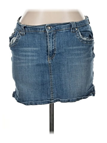Hydraulic Denim Skirt (view 1)