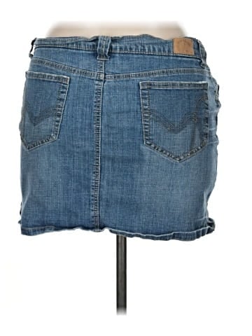 Hydraulic Denim Skirt (view 2)