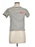 MNG Stripes Ivory Short Sleeve Turtleneck Size M - photo 1