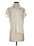 Covington 100% Polyester Polka Dots Ivory Short Sleeve Blouse Size S - photo 1