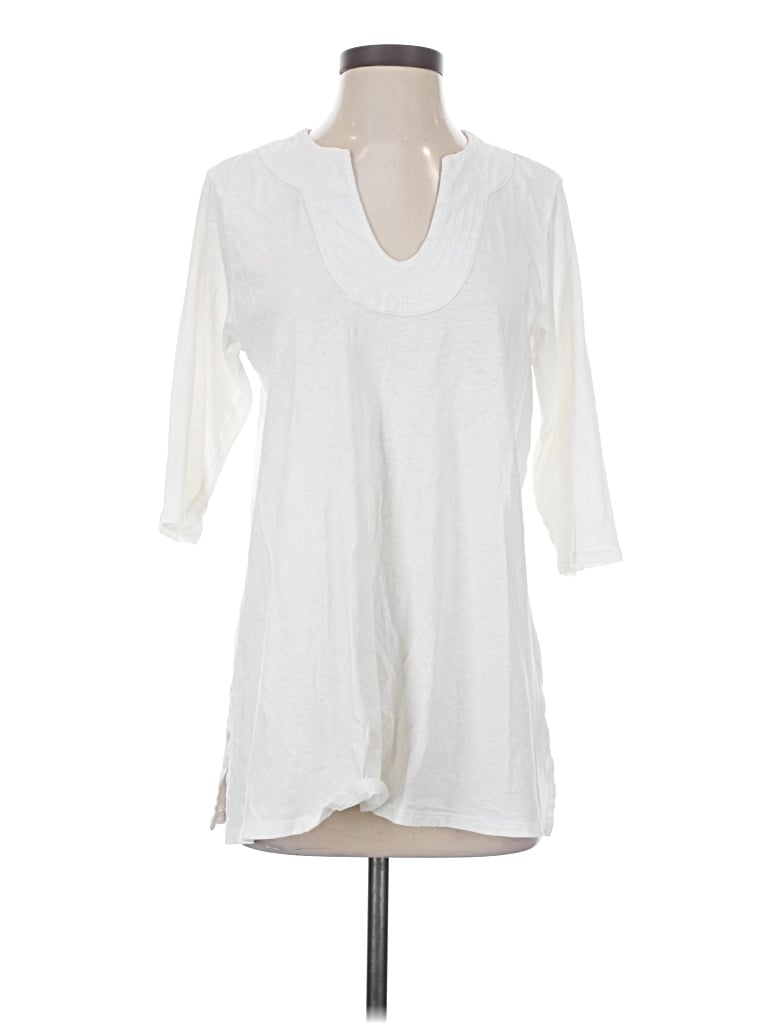 Pre-owned Purejill 3/4 Sleeve T-shirt In Ivory