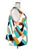 Nine West 100% Polyester Teal Ivory Sleeveless Blouse Size 2X - photo 4
