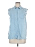 Assorted Brands Blue Sleeveless Button-Down Shirt Size M (estimated) - photo 1
