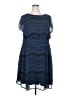 eShakti 100% Polyester Chevron-herringbone Blue Casual Dress Size 2X - photo 1