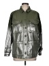 Topshop 100% Cotton Metallic Green Jacket Size 8 - photo 1