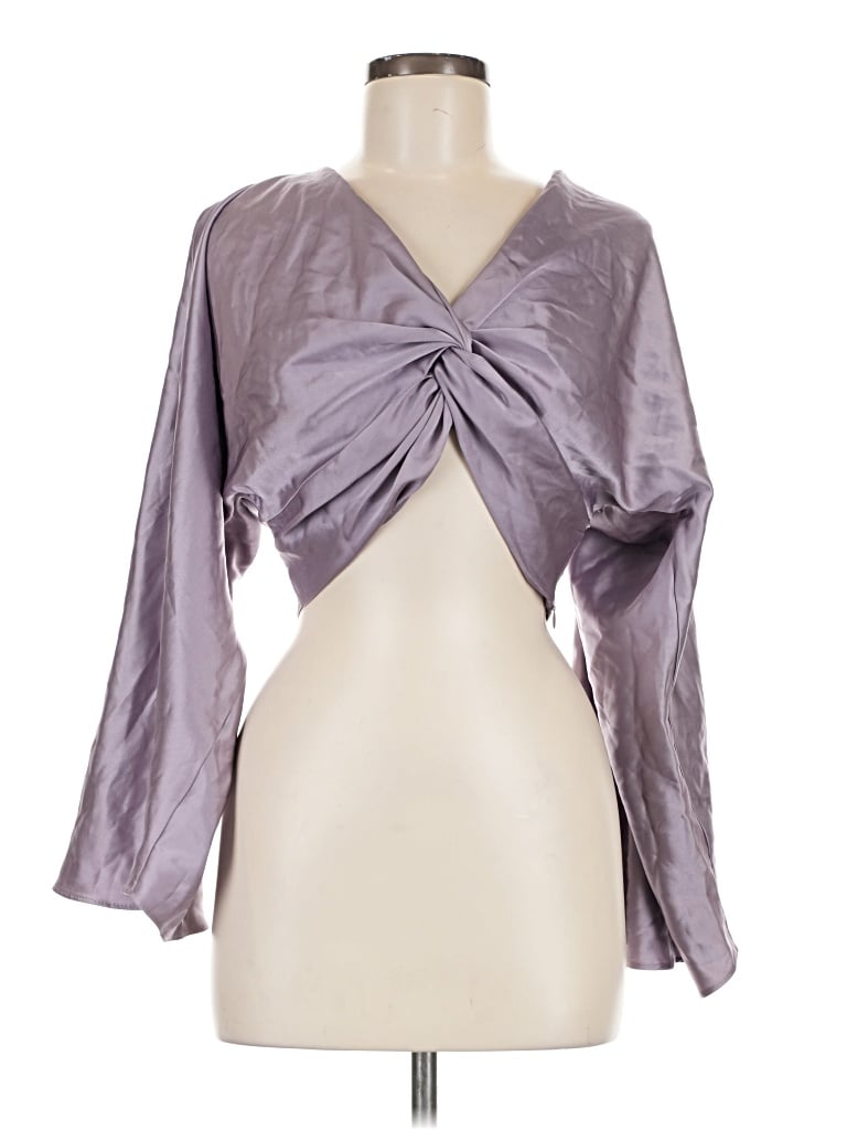 Pre-owned Zara 3/4 Sleeve Blouse In Purple