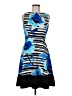Signature Graphic Blue Cocktail Dress Size 6 - photo 1