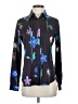 Ann Taylor 100% Polyester Floral Black Long Sleeve Blouse Size XS - photo 1