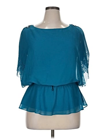 J.R. Nites by Carol Lin Short Sleeve Blouse (view 1)