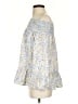 Truth NYC Paisley Blue 3/4 Sleeve Blouse Size S - photo 5