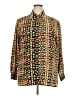 Liz Baker 100% Polyester Print Gold Long Sleeve Blouse Size 2X - photo 1