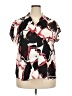 Nine West 100% Polyester Print Black Short Sleeve Blouse Size XXL - photo 1