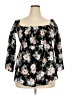 Torrid 100% Rayon Black 3/4 Sleeve Blouse Size 2X Plus (2) - photo 1