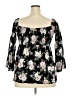 Torrid 100% Rayon Black 3/4 Sleeve Blouse Size 2X Plus (2) - photo 2