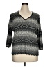 Jones New York Chevron-herringbone Black Pullover Sweater Size 1X - photo 1