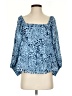 Joy Joy 100% Polyester Blue 3/4 Sleeve Blouse Size XS - photo 1