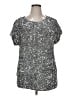 Cable & Gauge Metallic Silver Short Sleeve Top Size XL - photo 1