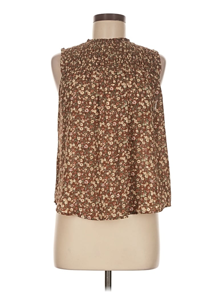 Pre-owned Mine Sleeveless Blouse In Brown