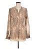 Maison Coupe 100% Polyester Paisley Tan Long Sleeve Blouse Size M - photo 1