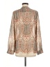 Maison Coupe 100% Polyester Paisley Tan Long Sleeve Blouse Size M - photo 2