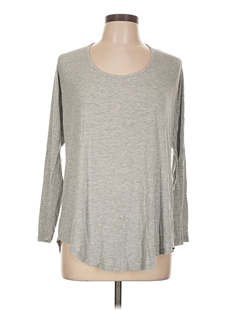 Pre-owned Aerie Long Sleeve Top Gray Crew Neck Tops