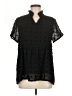 C+D+M Collection 100% Polyester Black Short Sleeve Blouse Size M - photo 1