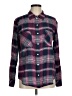 Sanctuary Plaid Burgundy Long Sleeve Button-Down Shirt Size M - photo 1