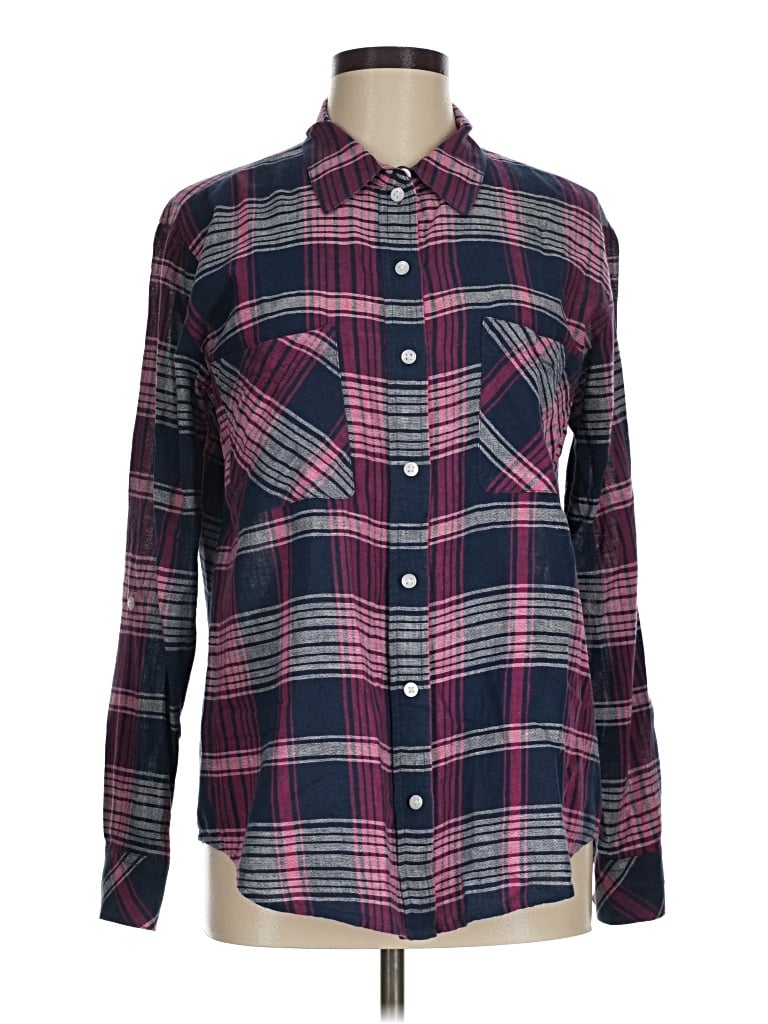 Pre-owned Sanctuary Long Sleeve Button Down Shirt In Burgundy