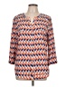 Hawthorne 100% Polyester Chevron-herringbone Orange 3/4 Sleeve Blouse Size L - photo 1