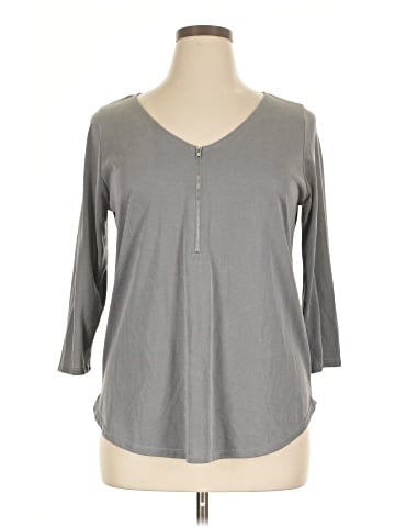 Green Envelope 3/4 Sleeve Top (view 1)