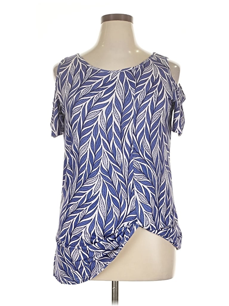 Pre-owned Assorted Brands Short Sleeve Blouse In Blue