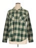 BeachLunchLounge Checkered-gingham Green Long Sleeve Blouse Size XL - photo 1