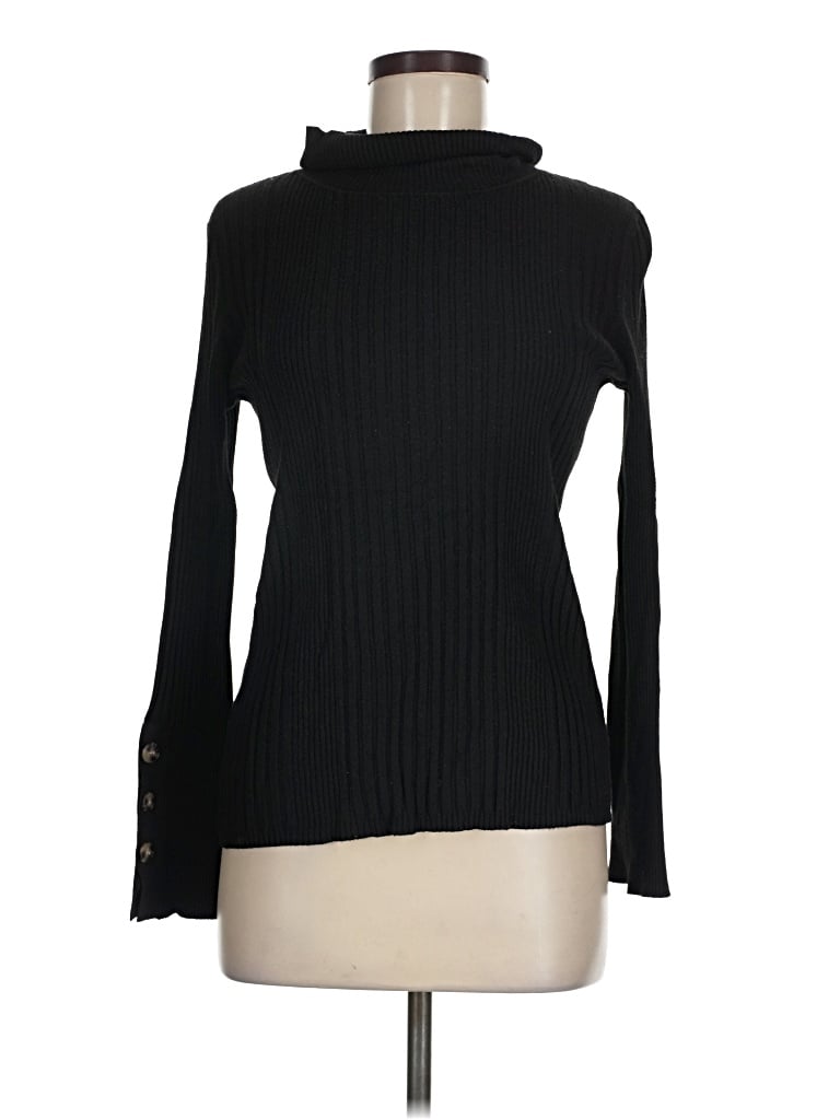 Pre-owned Time And Tru Long Sleeve Turtleneck In Black