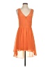 Bebe Solid Orange Casual Dress Size S - photo 1
