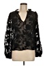 Unbranded 100% Polyester Black Long Sleeve Blouse Size M (estimated) - photo 1