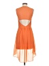 Bebe Solid Orange Casual Dress Size S - photo 2
