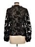 Unbranded 100% Polyester Black Long Sleeve Blouse Size M (estimated) - photo 2