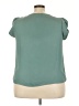 Ubi 100% Polyester Teal Short Sleeve Blouse Size 3X - photo 2