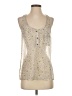 Collective Concepts Silver Sleeveless Blouse Size S - photo 1