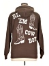 Assorted Brands 100% Polyester Brown Zip Up Hoodie Size XL - photo 2
