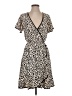 Slate & Willow 100% Polyester Animal Print Tan Casual Dress Size S - photo 1