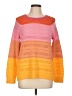 Talbots 100% Cotton Color Block Orange Pullover Sweater Size L - photo 1