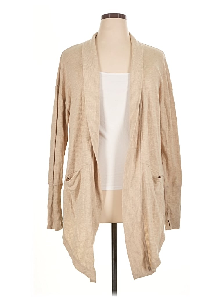 Pre-owned Z By Zella Cardigan Sweater In Tan