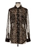 Boston Proper 100% Polyester Animal Print Brown Long Sleeve Blouse Size S - photo 1