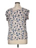 Unbranded Multi Color Blue Short Sleeve Blouse Size XL (estimated) - photo 2